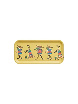 Pippi bricka 27x13 cm - Pippi Långstrump, gul