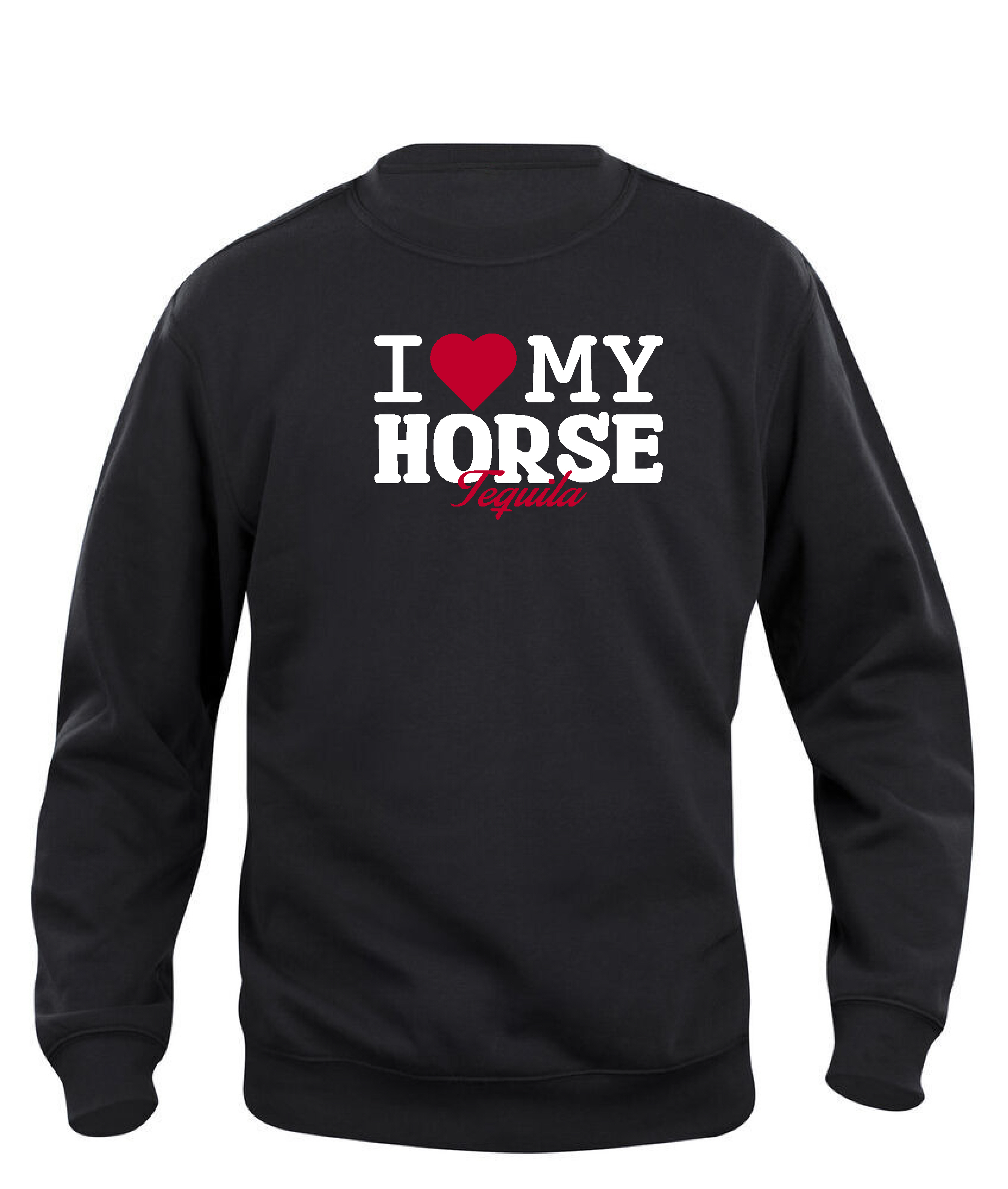 Sweatshirt Barn  I LOVE MY HORSE - "HÄSTENS NAMN" - Flera färger