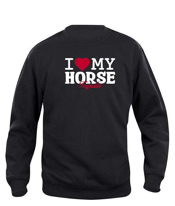 Sweatshirt Barn  I LOVE MY HORSE - "HÄSTENS NAMN" - Flera färger
