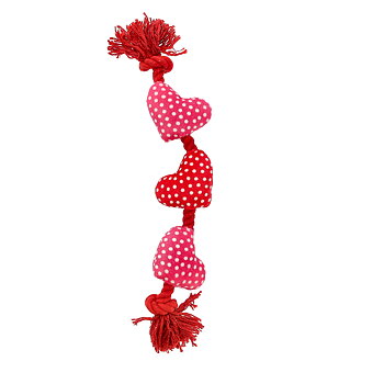 Dogman Hundleksak Valle Hjärtan Röd/Rosa/Vit 42cm