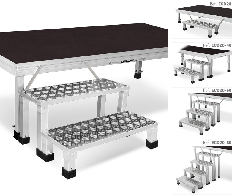 Tillgångstrappa Aluminium / 1 - 4 steg
