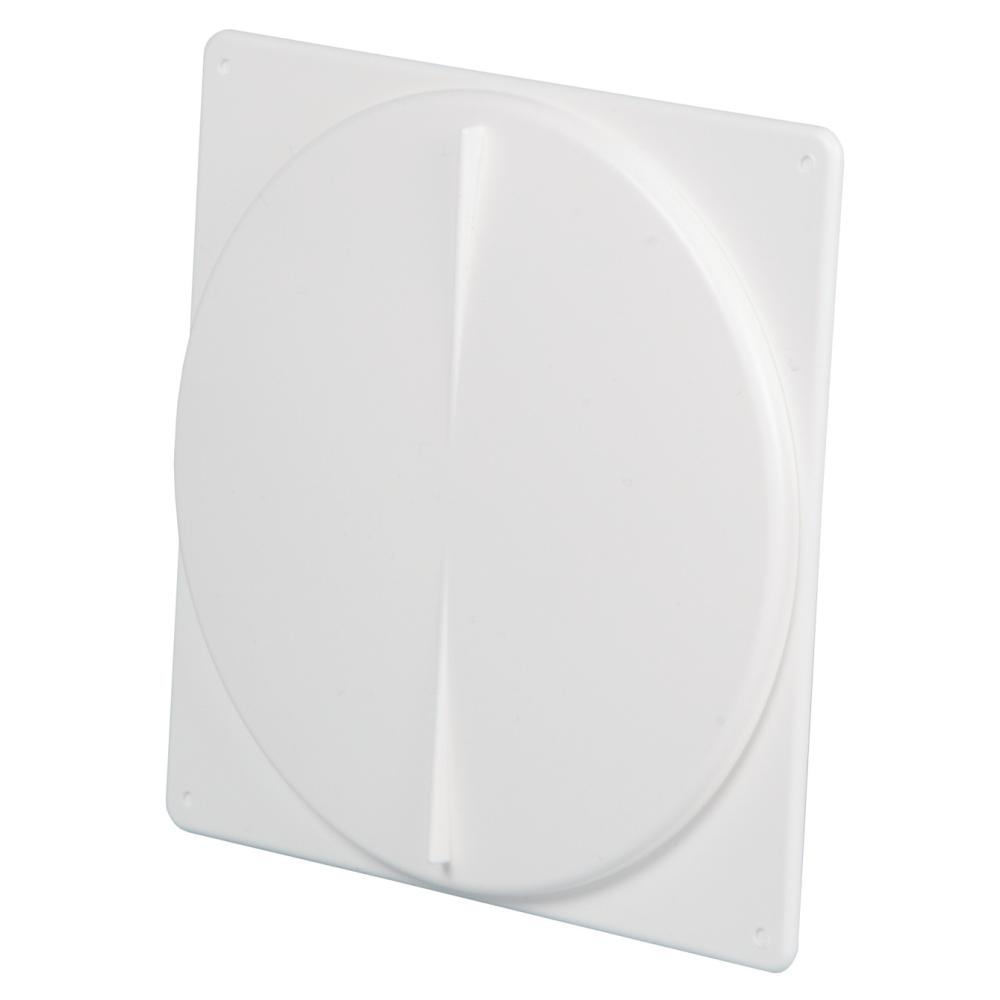 Tallriksventil 100mm Fyrkant Ram Vit