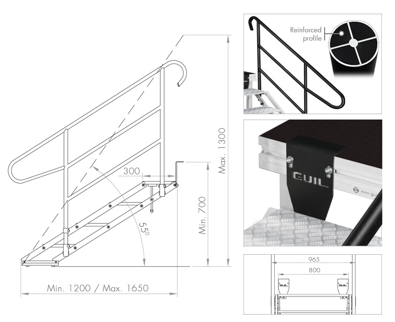 Ihopfällbar aluminiumtrappa / 4 eller 6 steg - 3