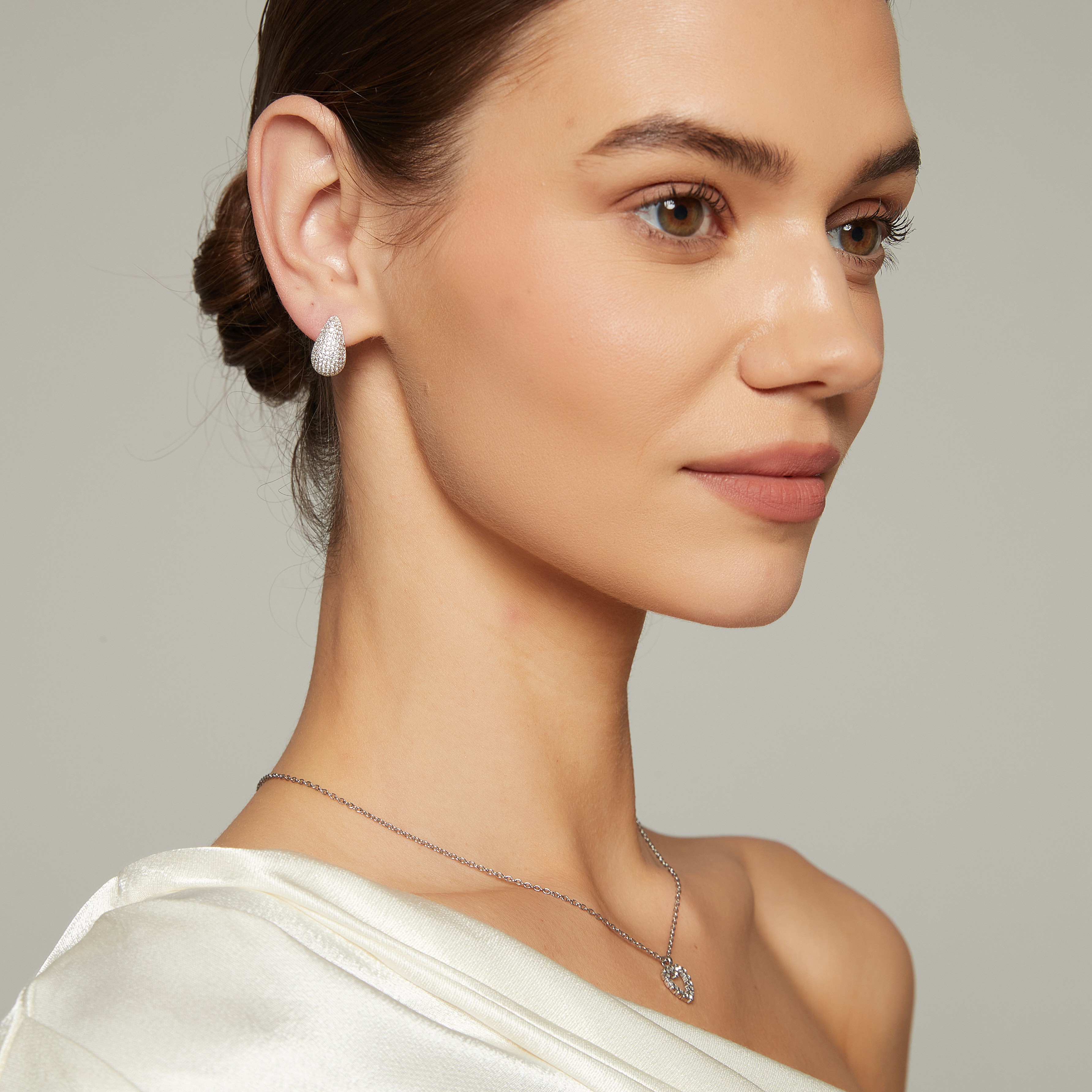Corinne crystal small earring steel - 2