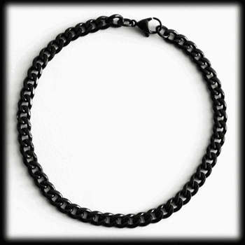 3.6 mm. Pansarlänk armband i svart stål.