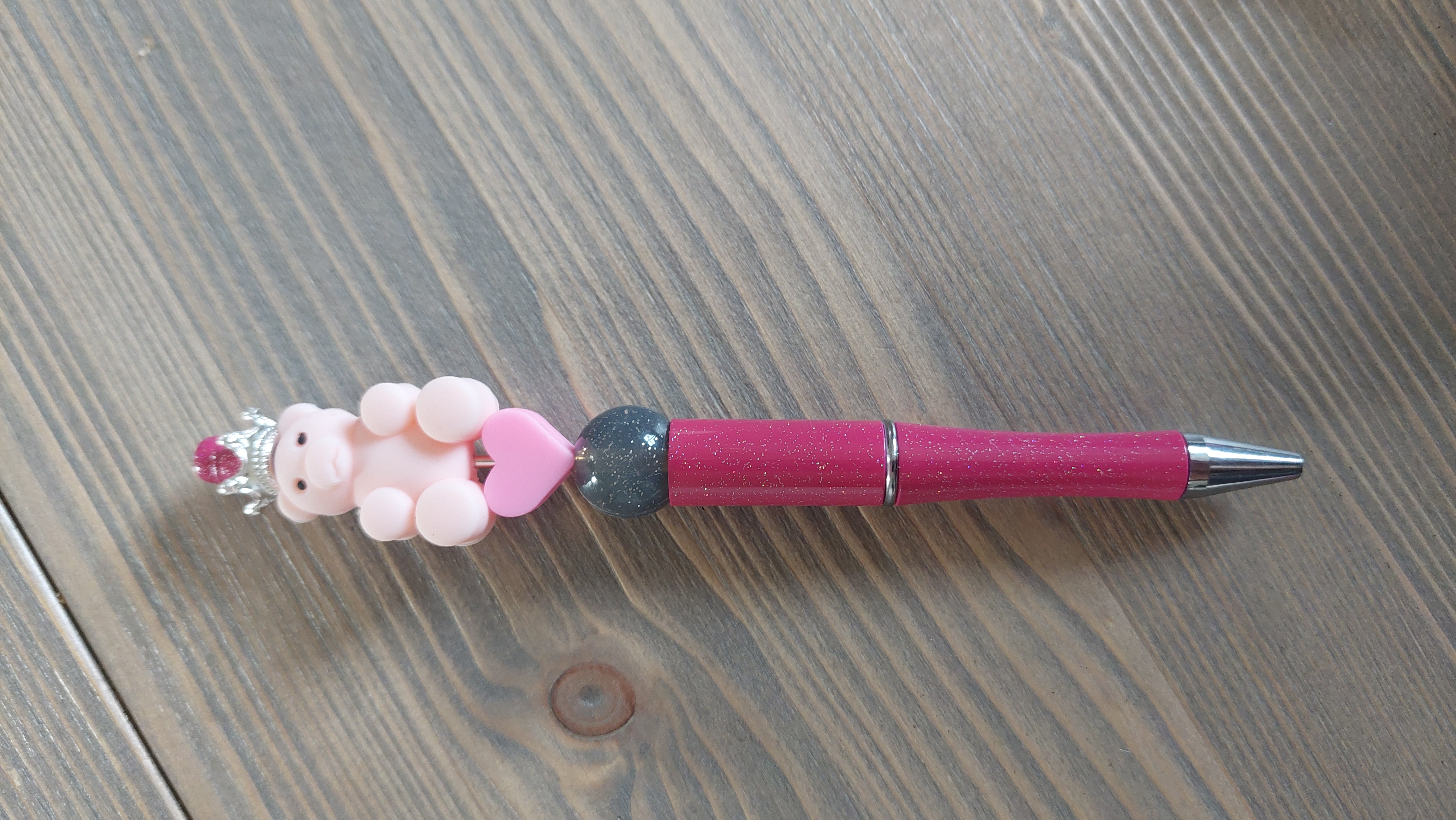Pärlpenna - Rosa - Nalle