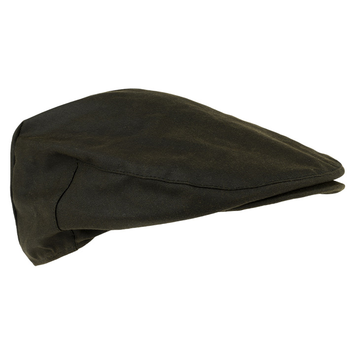 Flat cap i vaxad bomull, mörk grön - 2