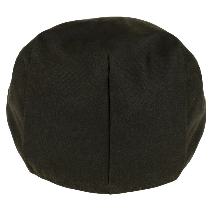 Flat cap i vaxad bomull, mörk grön - 3
