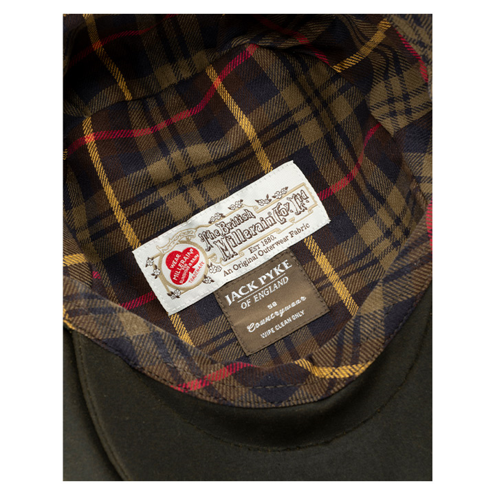 Flat cap i vaxad bomull, mörk grön - 5