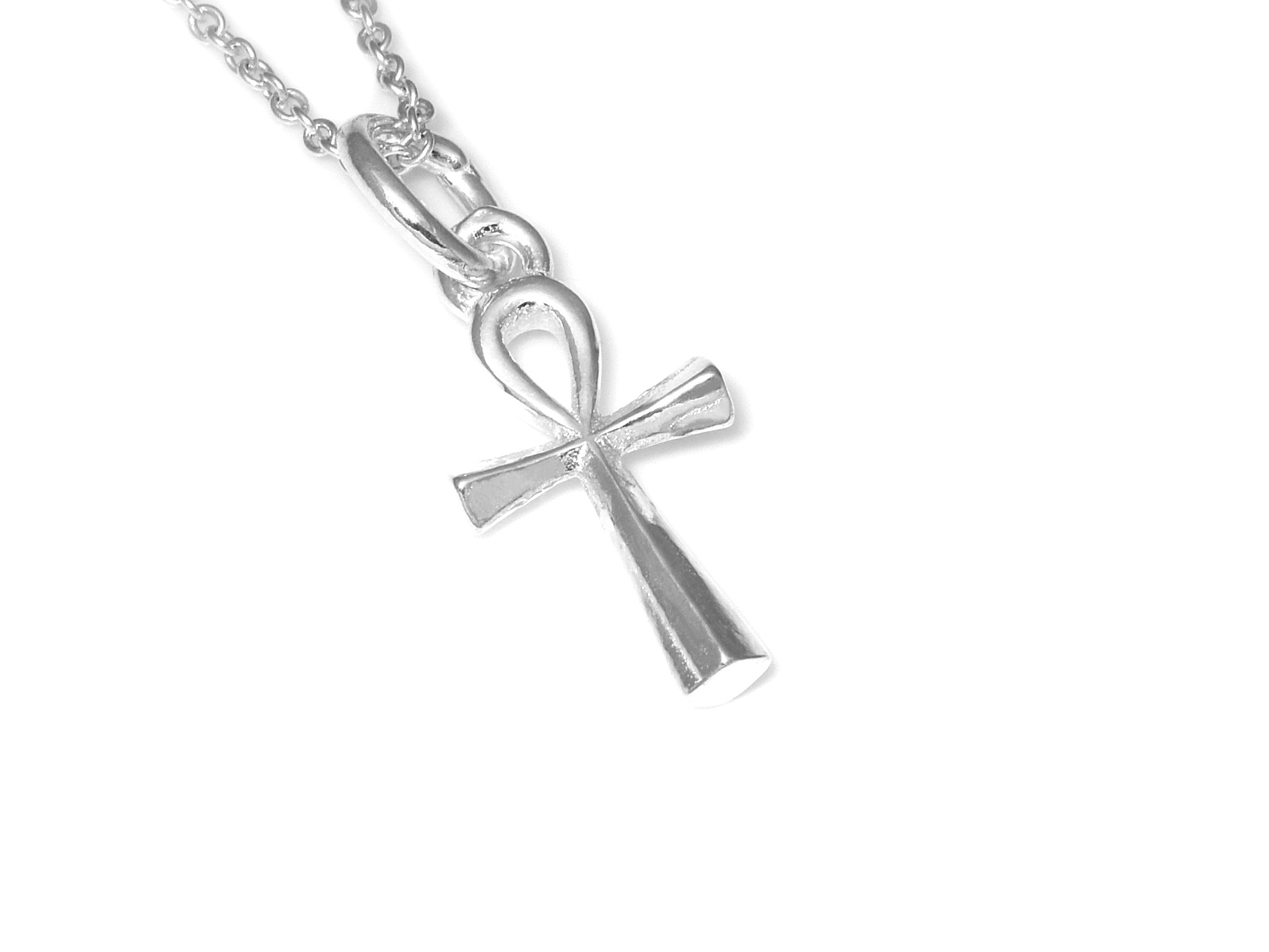 Ankhkors Halsband i Äkta 925 Silver, Egyptisk Symbol för Livet Hänge, Ankh Smycke