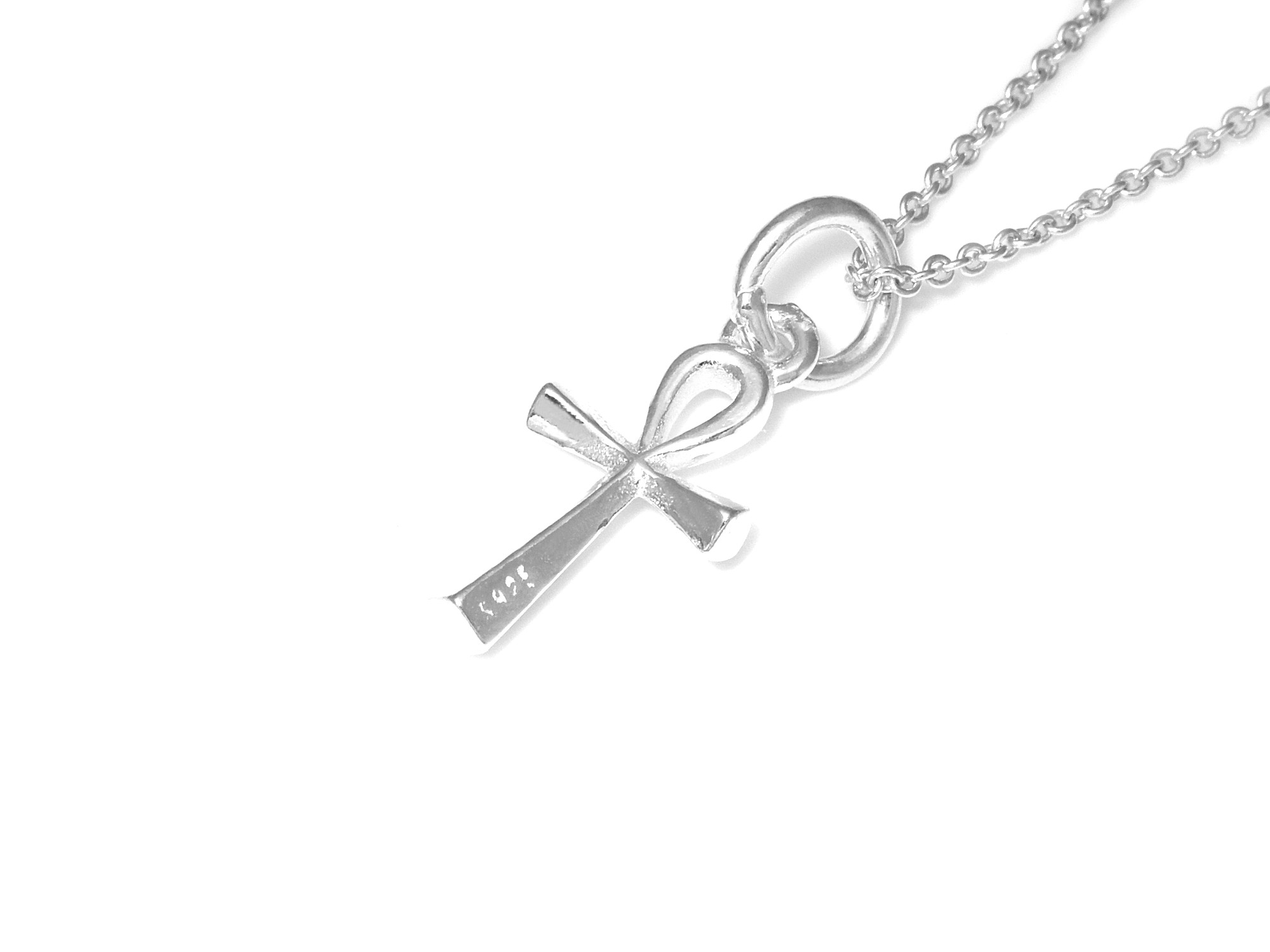 Ankhkors Halsband i Äkta 925 Silver, Egyptisk Symbol för Livet Hänge, Ankh Smycke - 3