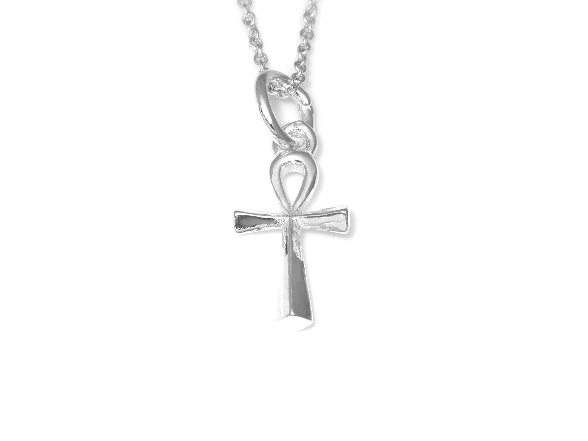 Ankhkors Halsband i Äkta 925 Silver, Egyptisk Symbol för Livet Hänge, Ankh Smycke - 2