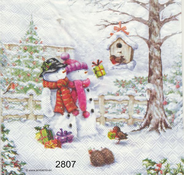 Snögubbepar i julstämmning
