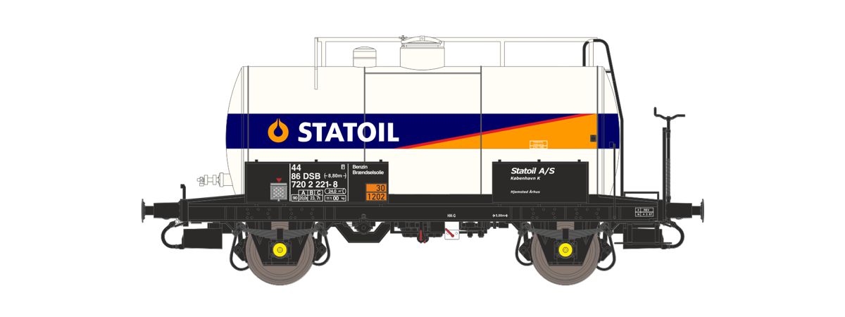 DSB tankvagn 44 86 720 2 221-8 (Statoil) ca 1986-1991
