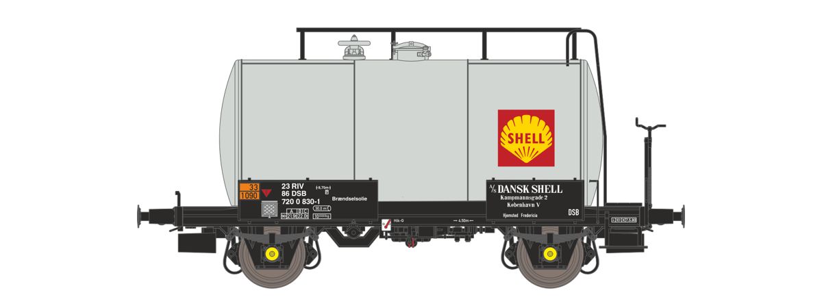 DSB tankvagn 23 86 720 0 830-1 (Shell) 1980-1986