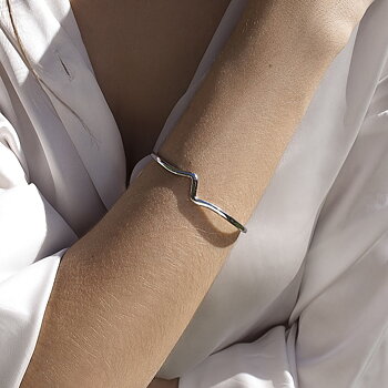 Lineargent Irregular armband silver