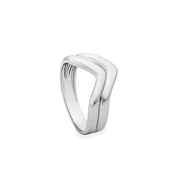 Lineargent Irregular Ring Silver