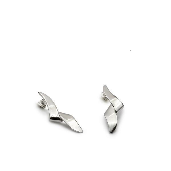 Lineargent Folded örhänge silver