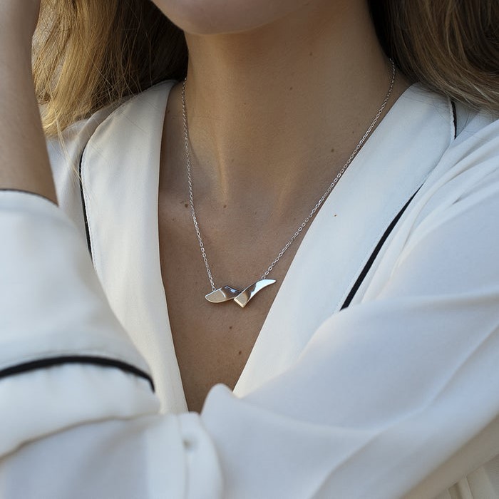 Lineargent Folded halsband silver - 2