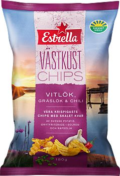 Estrella Västkust Vitlök, Gräslök & Chili 180g 10st