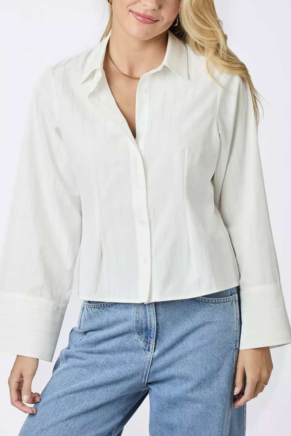 Neo Noir  - Rosa Solid Shirt White - 3