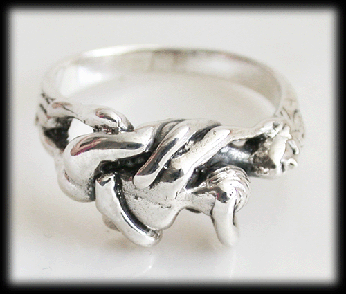 "I love sex" Erotisk silverring. - 2