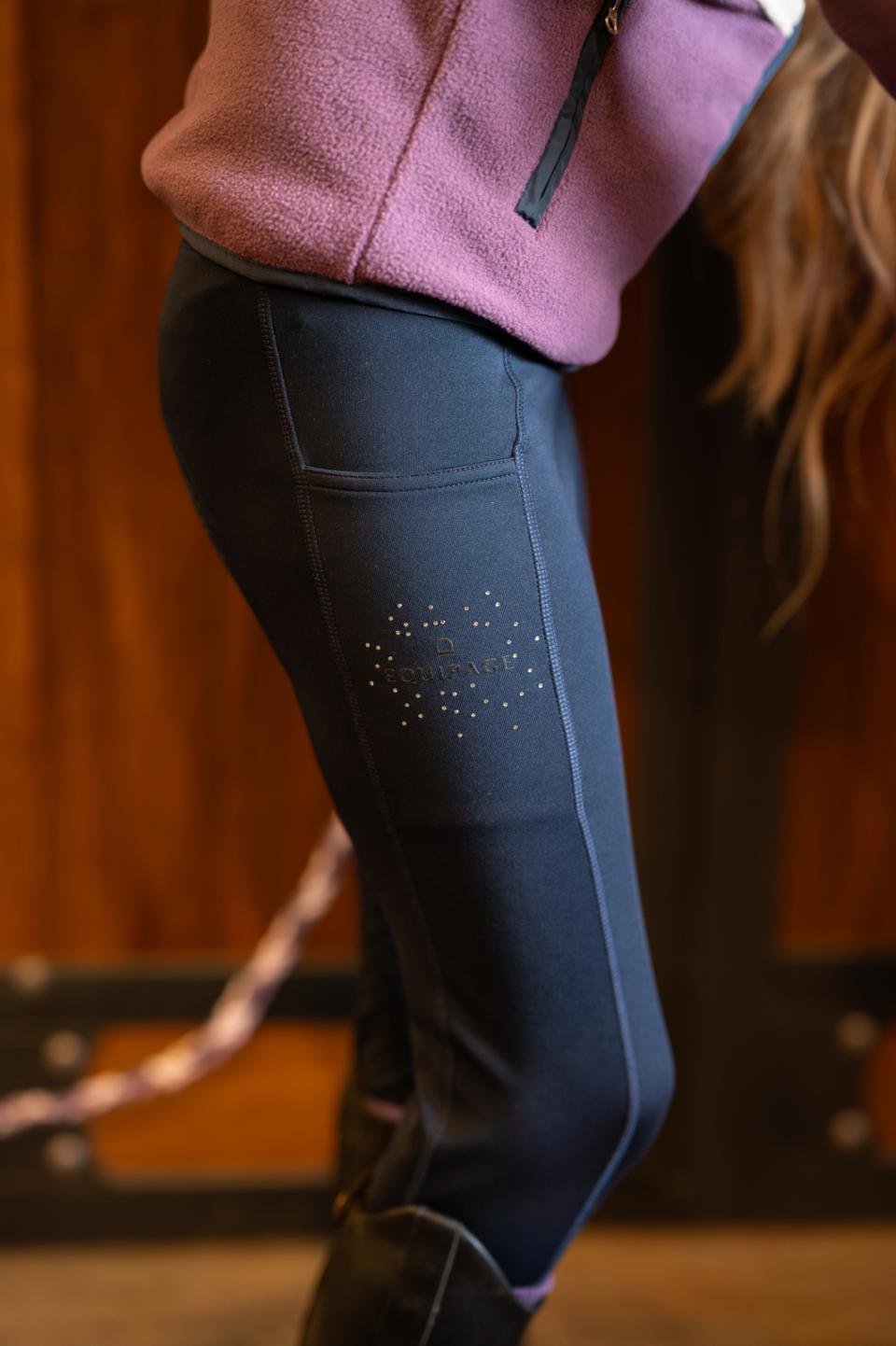 Equipage Sophia vinter ridetights til barn lilla eller navy - 7
