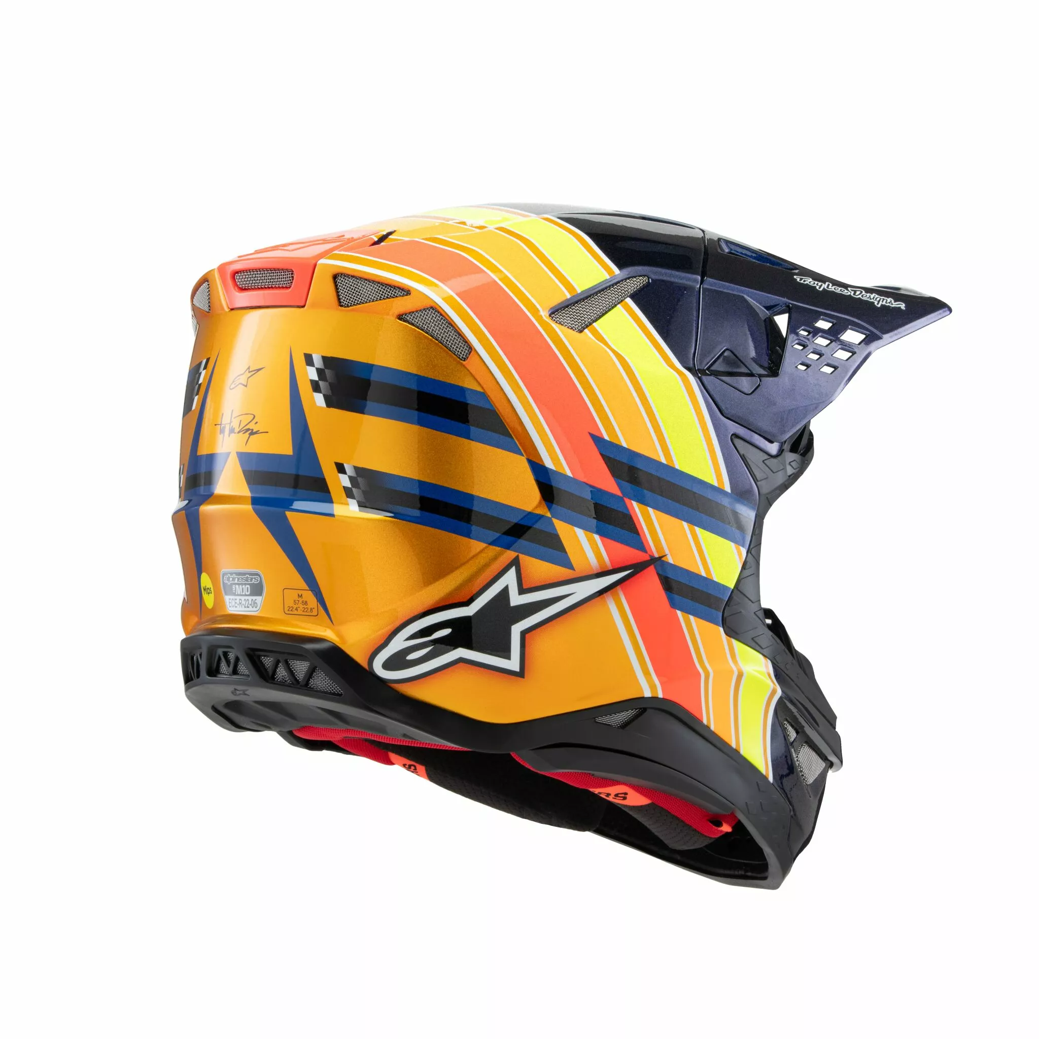 Alpinestars Supertech M10 TLD 25 Crosshelm Blau/ Orange/ Gelb - 2
