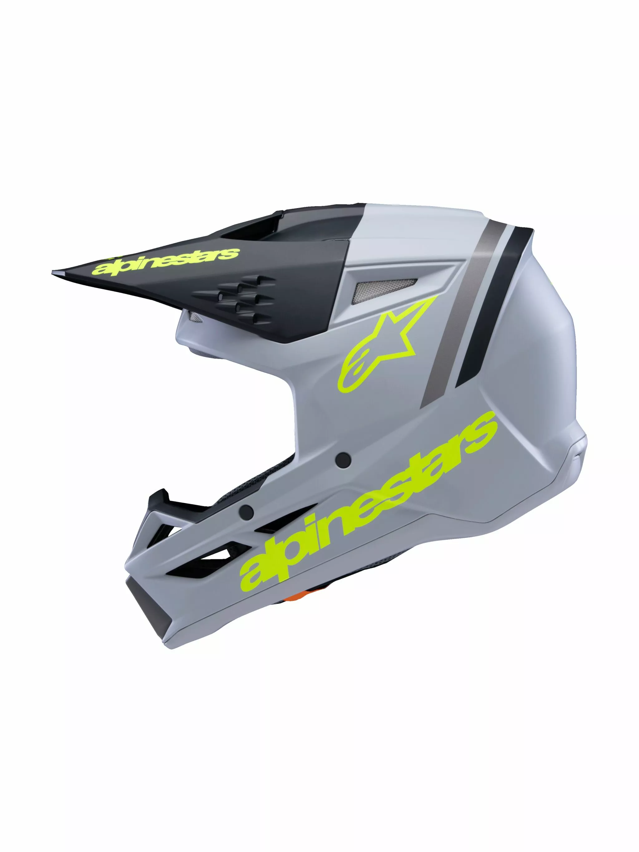 Youth S-M3 Radium Casco Cross Alpinestars Nero/ Grigio/ Giallo - 2