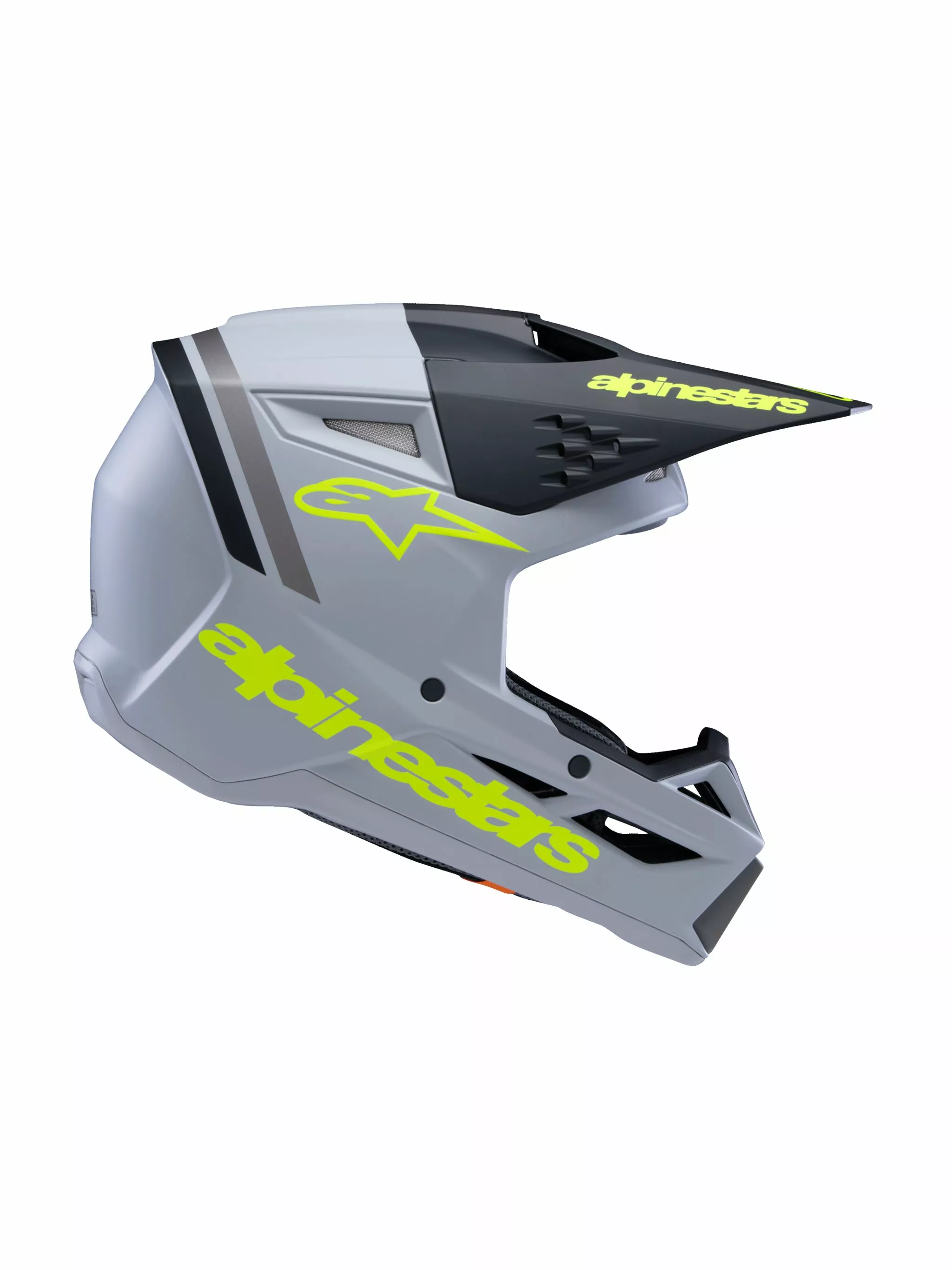 Youth S-M3 Radium Casco Cross Alpinestars Nero/ Grigio/ Giallo - 5