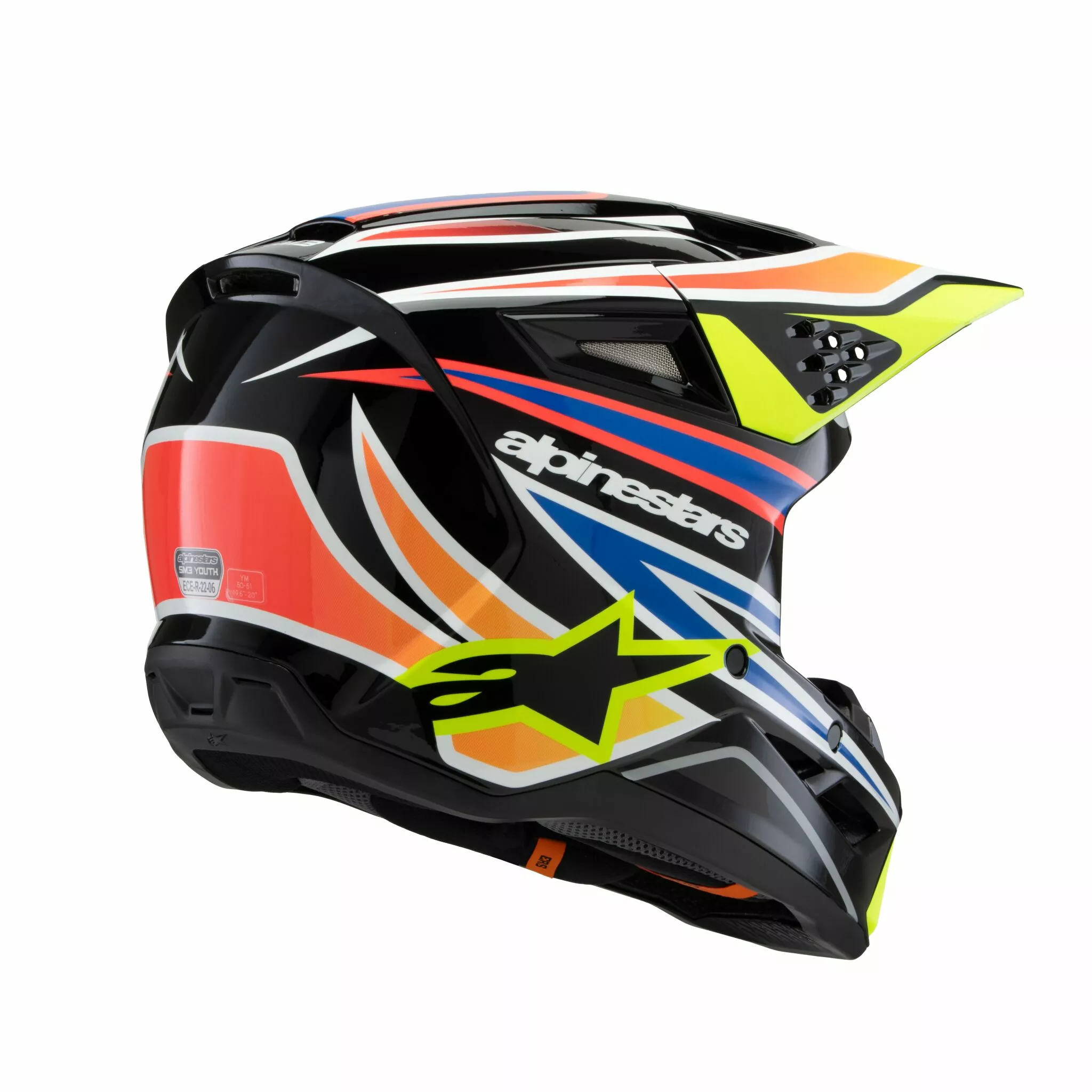 Alpinestars Youth S-M3 Wurx Crossikypärä Musta/ Sininen/ Keltainen - 4