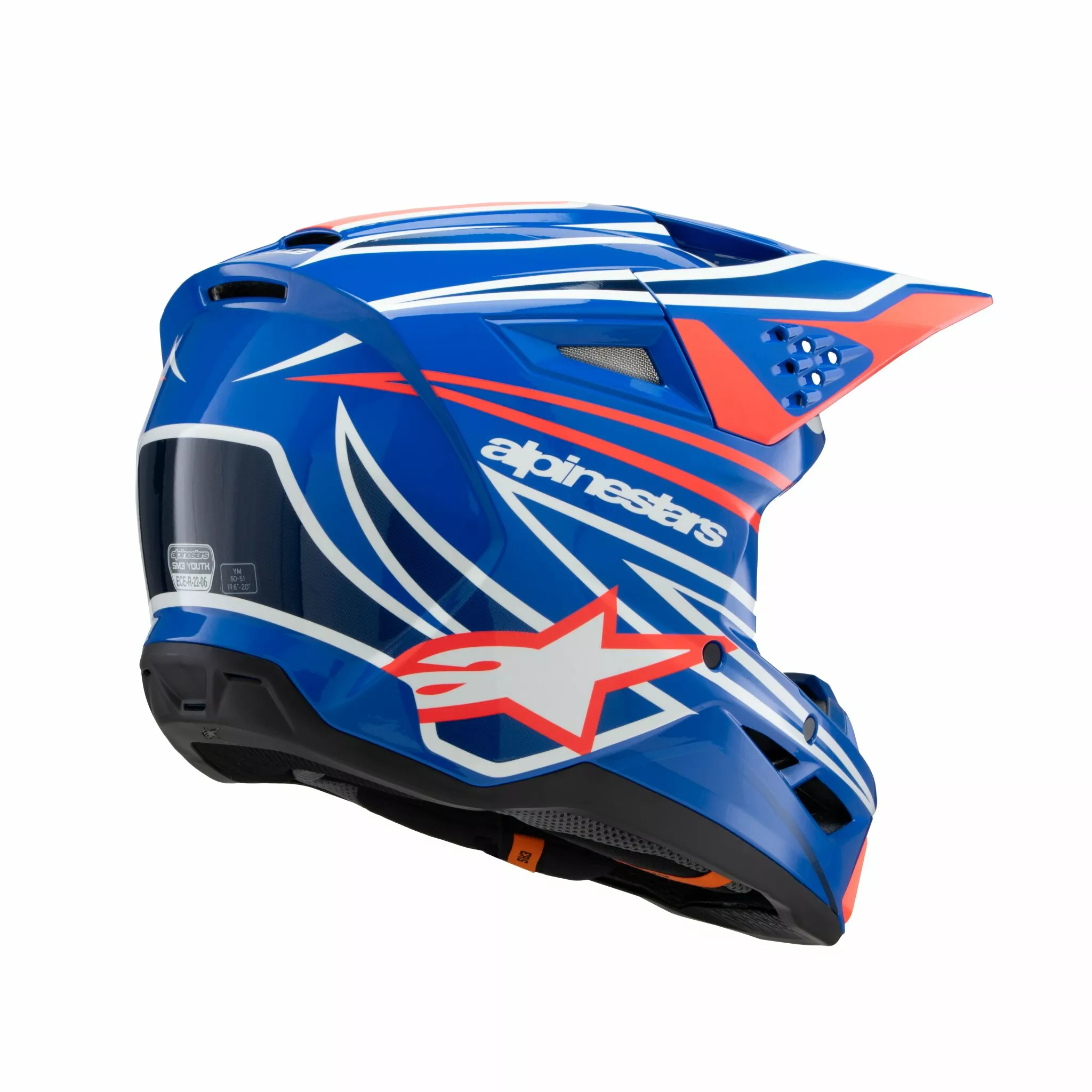 Alpinestars Youth S-M3 Wurx Crosshelm Schwarz/ Blau/ Rot/ Wieß - 4