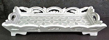 Bricka Livets Blomma - Vit Mosaik