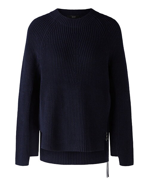Jumper dragkedja i sidan marinblå - 6