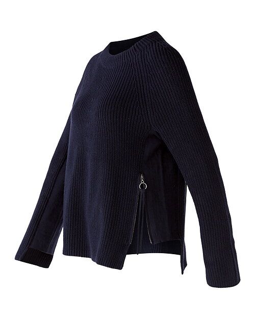 Jumper dragkedja i sidan marinblå - 8