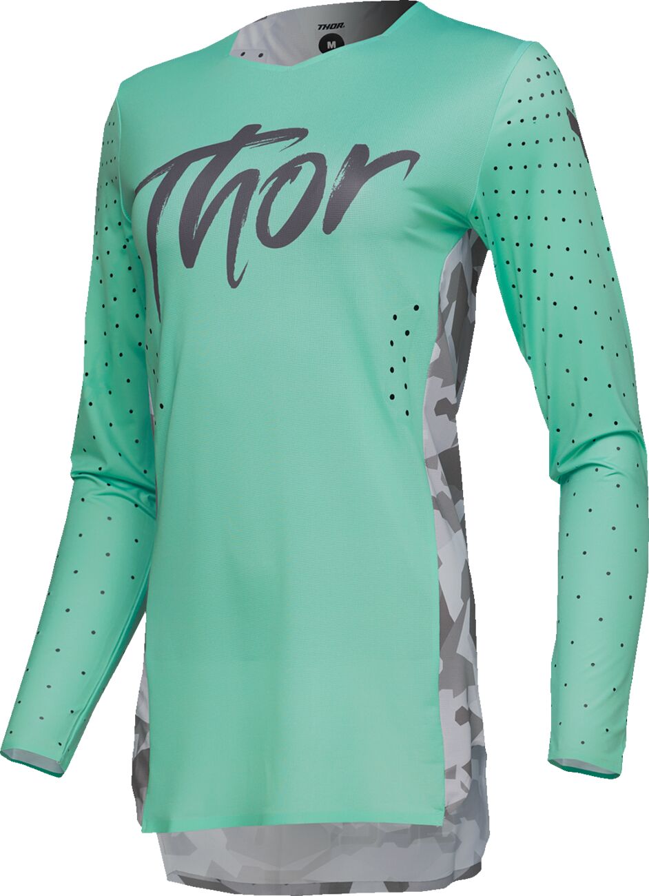 THOR Women's SPORTMODE Shadow Crosstrøje Camo Grå/ Grøn/ Teal