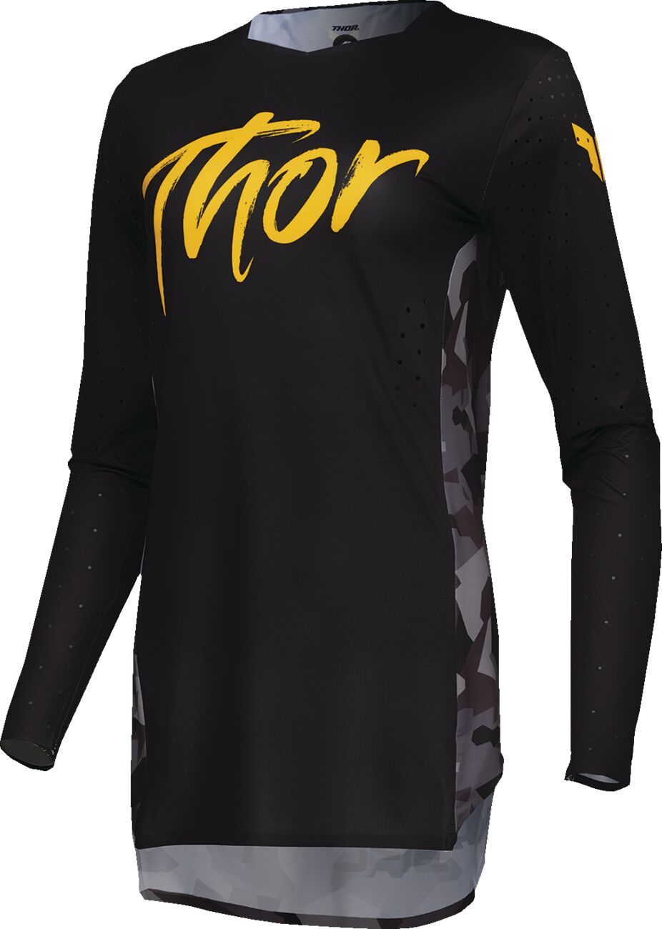 THOR Women's SPORTMODE Shadow Crosstrøje Sort/ Camo Grå/ Gul