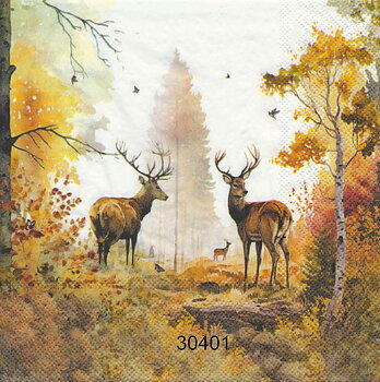 Hjortar i höstskogen