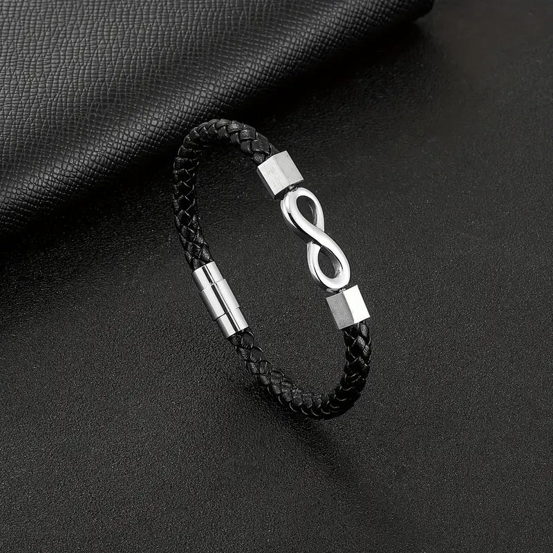 Läderarmband "Steel Infinity"