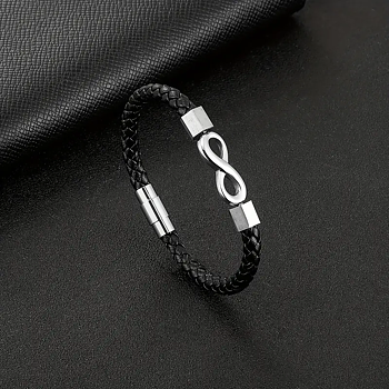 Läderarmband "Steel Infinity"