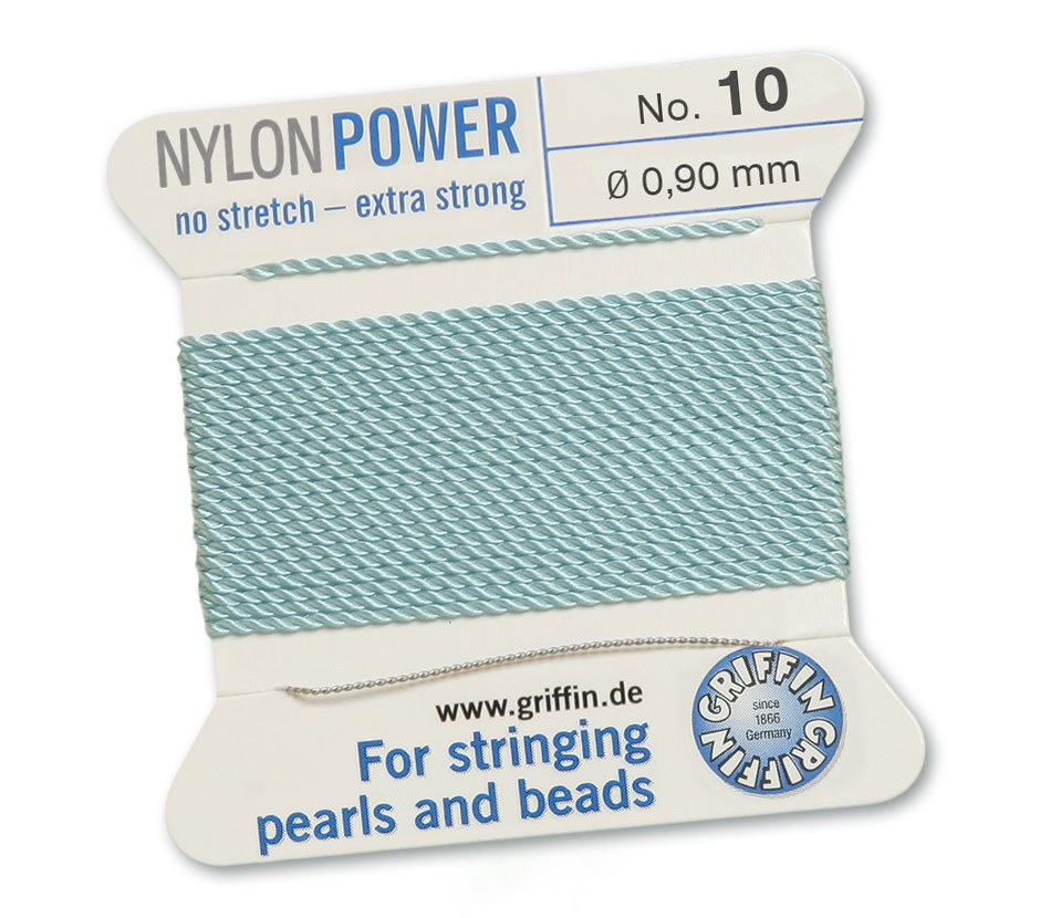 Light blue 10, Nylonpower No. 10 (~0,90 mm) 2 m, 1 needle ( Griffin turquoise )