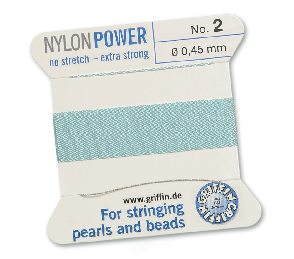 Light blue 2, Nylonpower Nr.2 (~0,45 mm) 2m, 1needle ( Griffin turquoise )