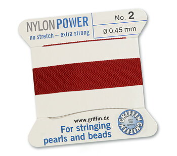 Dark red 2, Nylonpower No. 2(~0,45 mm) 2m 1 needle