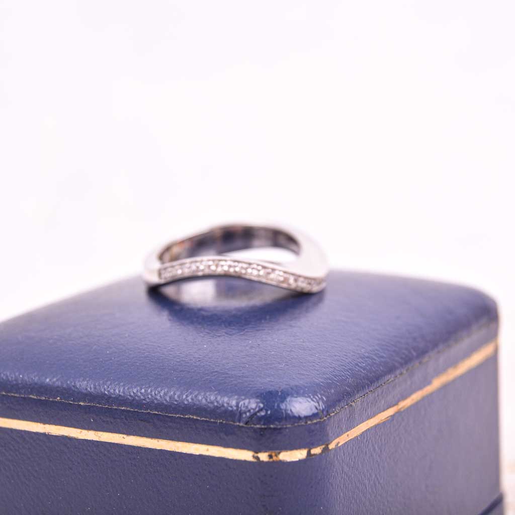 Gold ring VG wavy 0,15ct diamonds, Vintage - 6