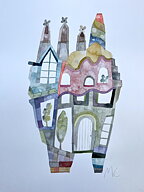 akvarell "Barcelona, La Sagrada Familia 2" tavla orginal av Maria C Bernhardsson