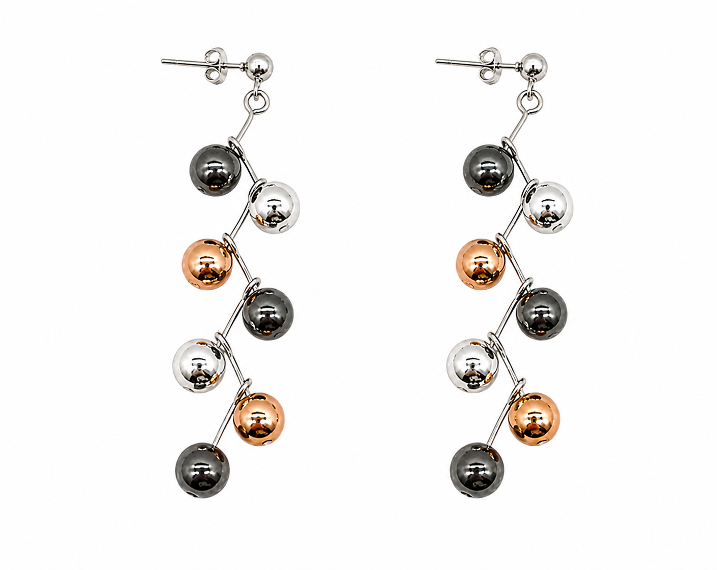 Earrings Amanda Rose Gold silver Hematite