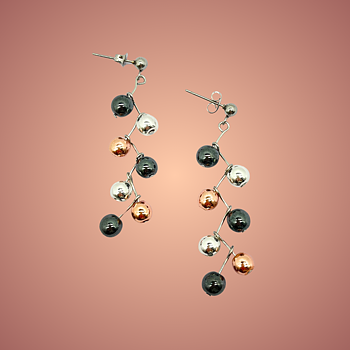 Earrings Amanda Rose Gold silver Hematite