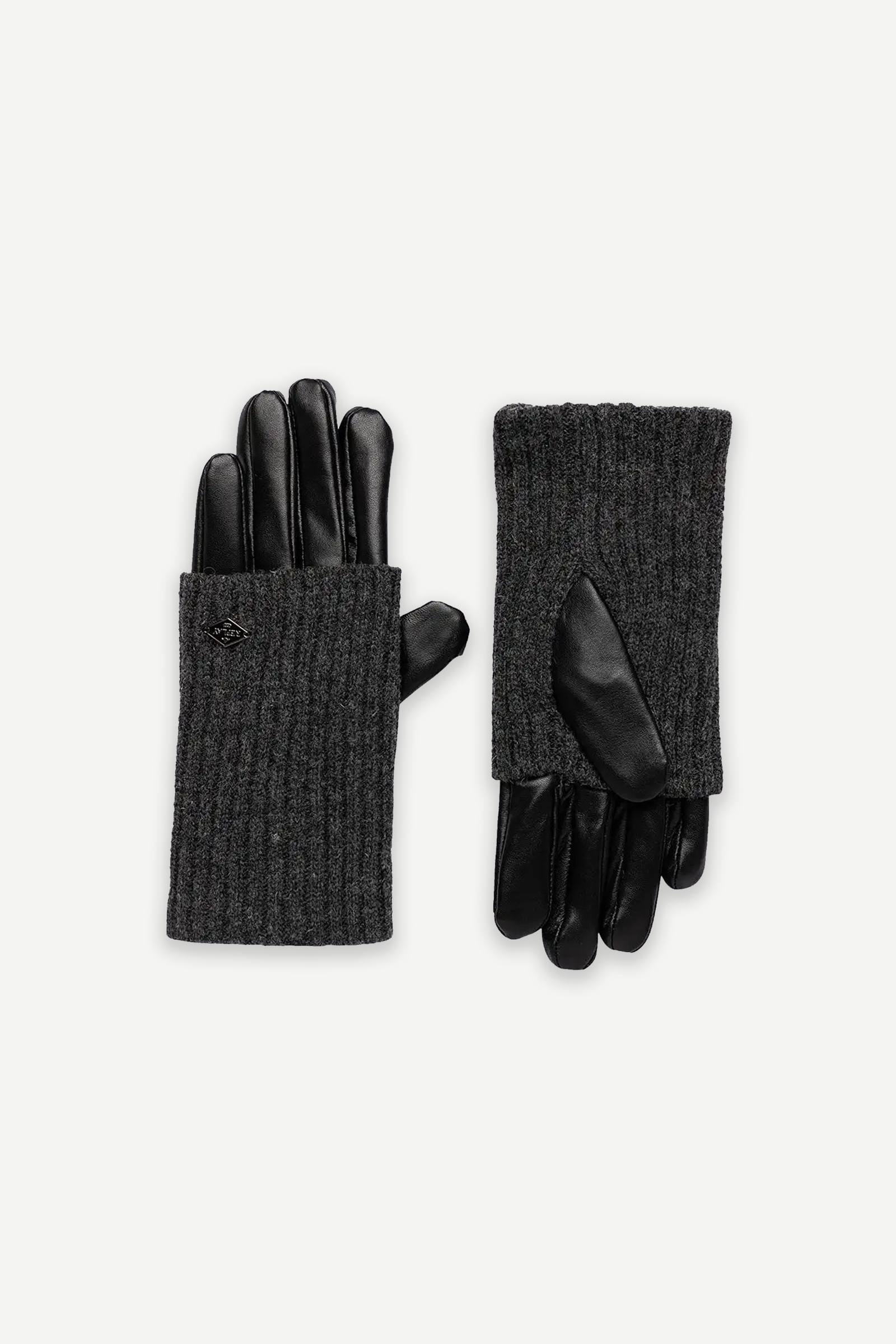 Replay Leather And Wool Gloves