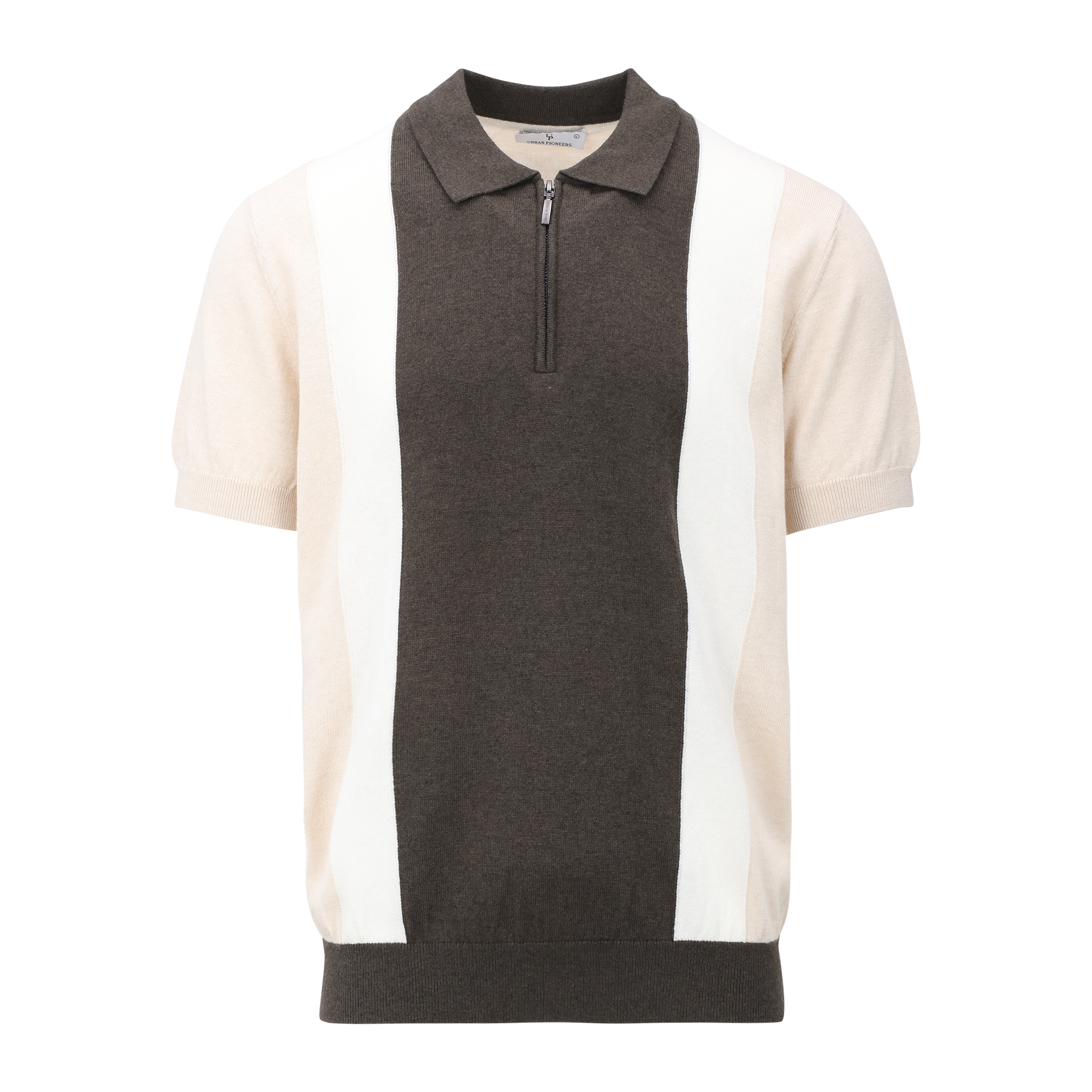 Urban Pioneers - Doffa Half Zip Piqué - Brown Multi