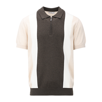 Urban Pioneers - Doffa Half Zip Piqué - Brown Multi